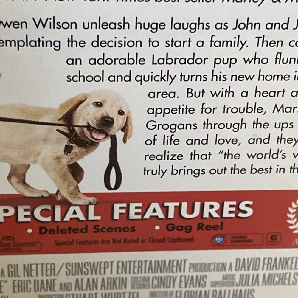 Marley & Me (DVD, 2008) Widescreen Very Good - Jennifer Aniston Owen Wilson - Picture 3 of 5